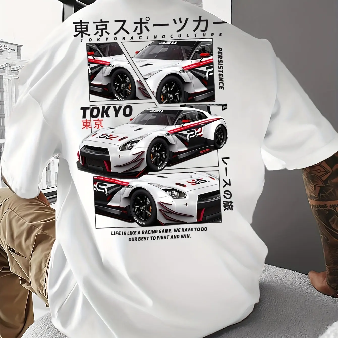 Men's Casual Japanese Racing Printed T-Shirt - Loose Version Crew Neck Perfect for Summer
Men's Casual Japanese Racing Printed T-Shirt - Loose Version Crew Neck Perfect for Summer