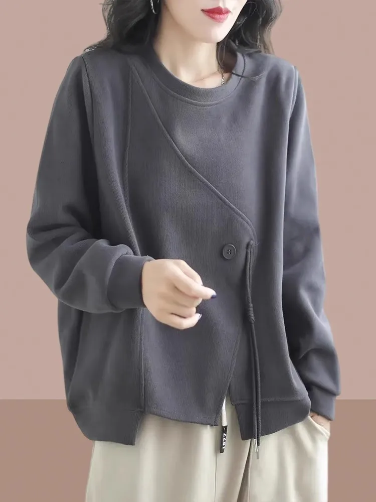 Spring Autumn 2026 Ladies' Sweatshirt round Neck No Hat Long Sleeve plus Size Casual Loose Top Fashionable Streetwear
Spring Autumn 2026 Ladies' Sweatshirt round Neck No Hat Long Sleeve plus Size Casual Loose Top Fashionable Streetwear