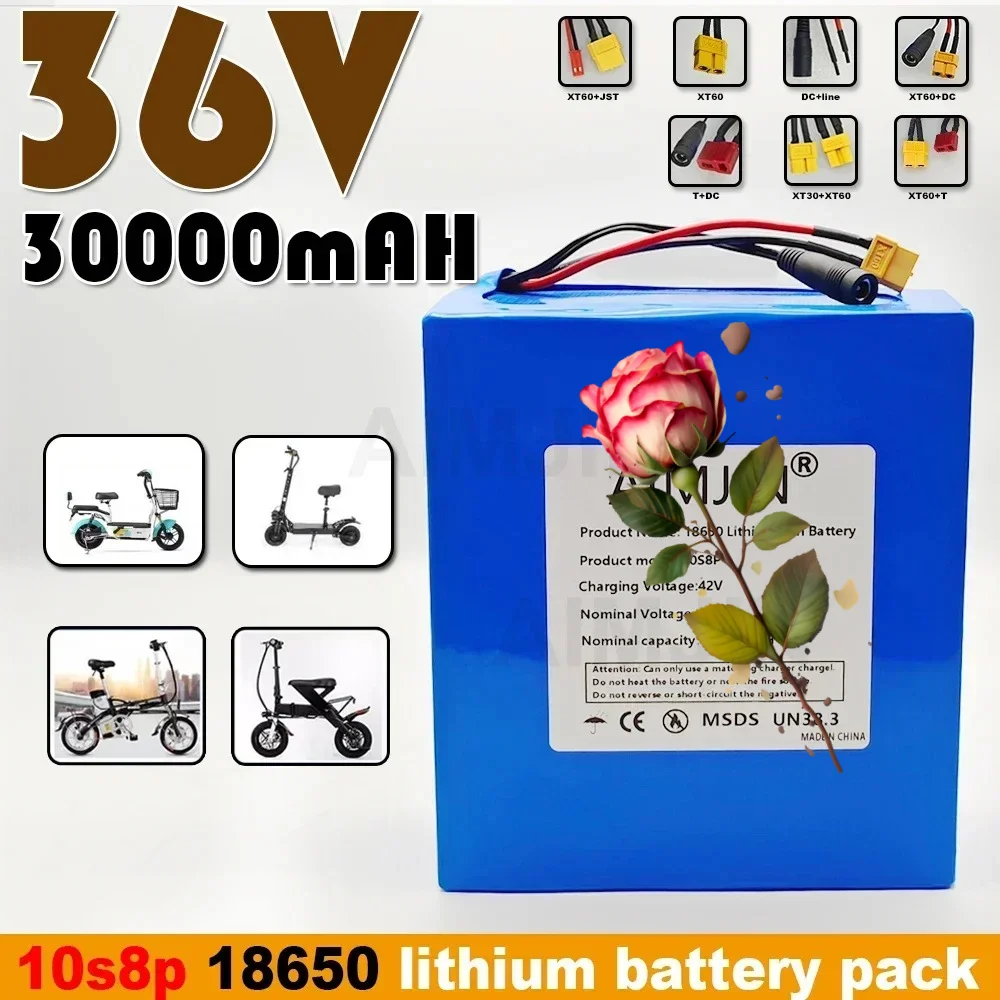 36V 30000mAh 18650 Class A lithium 10S8P battery pack, 1500W high power built-in BMS,for various energy storage backup
36V 30000mAh 18650 Class A lithium 10S8P battery pack, 1500W high power built-in BMS,for various energy storage backup