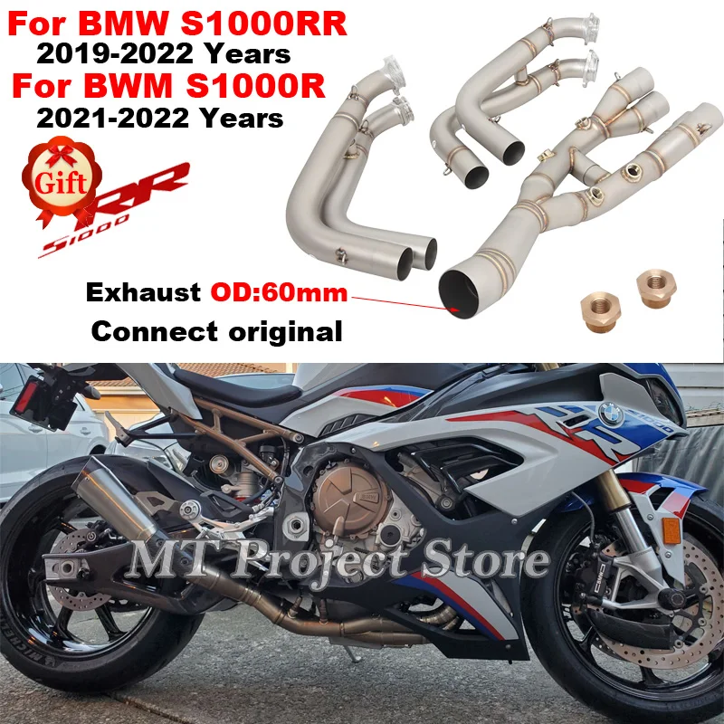 Slip-On For BMW S1000RR 2019 - 2023 For BMW S1000R 2021 - 2023 Full Motorcycle Exhaust System Header 60mm Front Link Pipe Tube
Slip-On For BMW S1000RR 2019 - 2023 For BMW S1000R 2021 - 2023 Full Motorcycle Exhaust System Header 60mm Front Link Pipe Tube