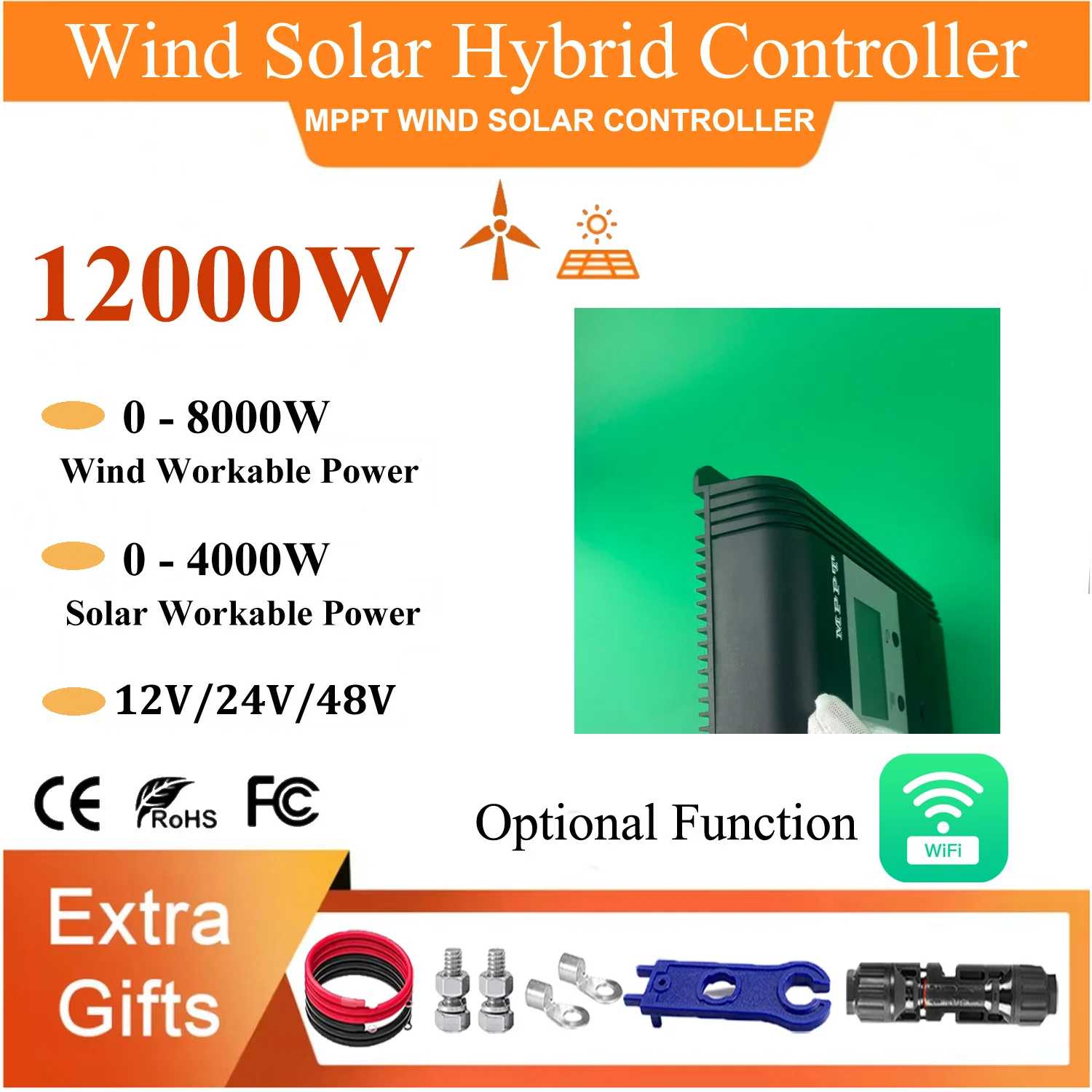 MPPT 12V 24V 48V 3000W Wind Solar Hybrid Charge Controller Regulator For Solar Panel Wind Turbine For Lifepo4 Lithium Lead Acid
MPPT 12V 24V 48V 3000W Wind Solar Hybrid Charge Controller Regulator For Solar Panel Wind Turbine For Lifepo4 Lithium Lead Acid