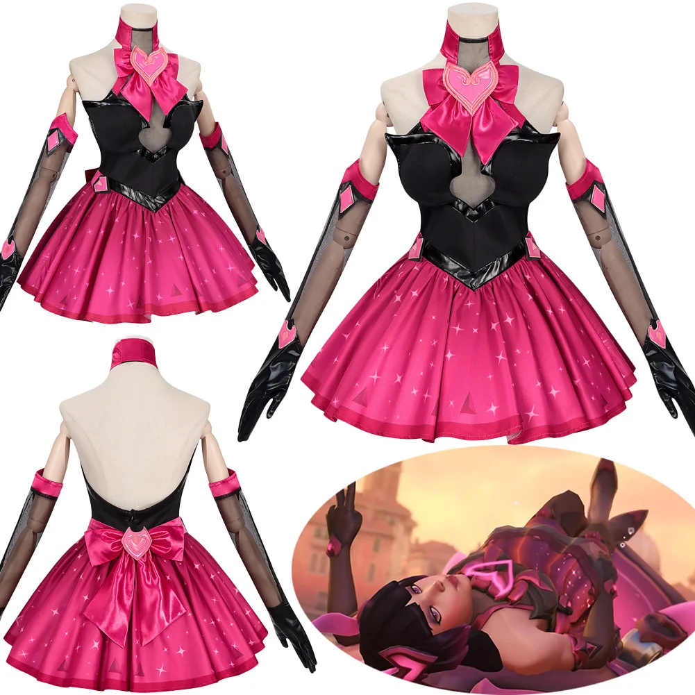 DVA Sombra Cosplay Game OW Pink Dress Costume Women Roleplay Clothes Uniform Gloves Outfits Halloween Carnival Party Suits
DVA Sombra Cosplay Game OW Pink Dress Costume Women Roleplay Clothes Uniform Gloves Outfits Halloween Carnival Party Suits
