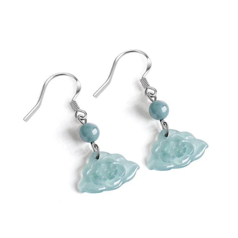 Myanmar Jadeite Lotus Earrings Natural Burmese Jade Energy 925 Silver Carved Gemstone Talismans Emerald Luxury Designer
Myanmar Jadeite Lotus Earrings Natural Burmese Jade Energy 925 Silver Carved Gemstone Talismans Emerald Luxury Designer