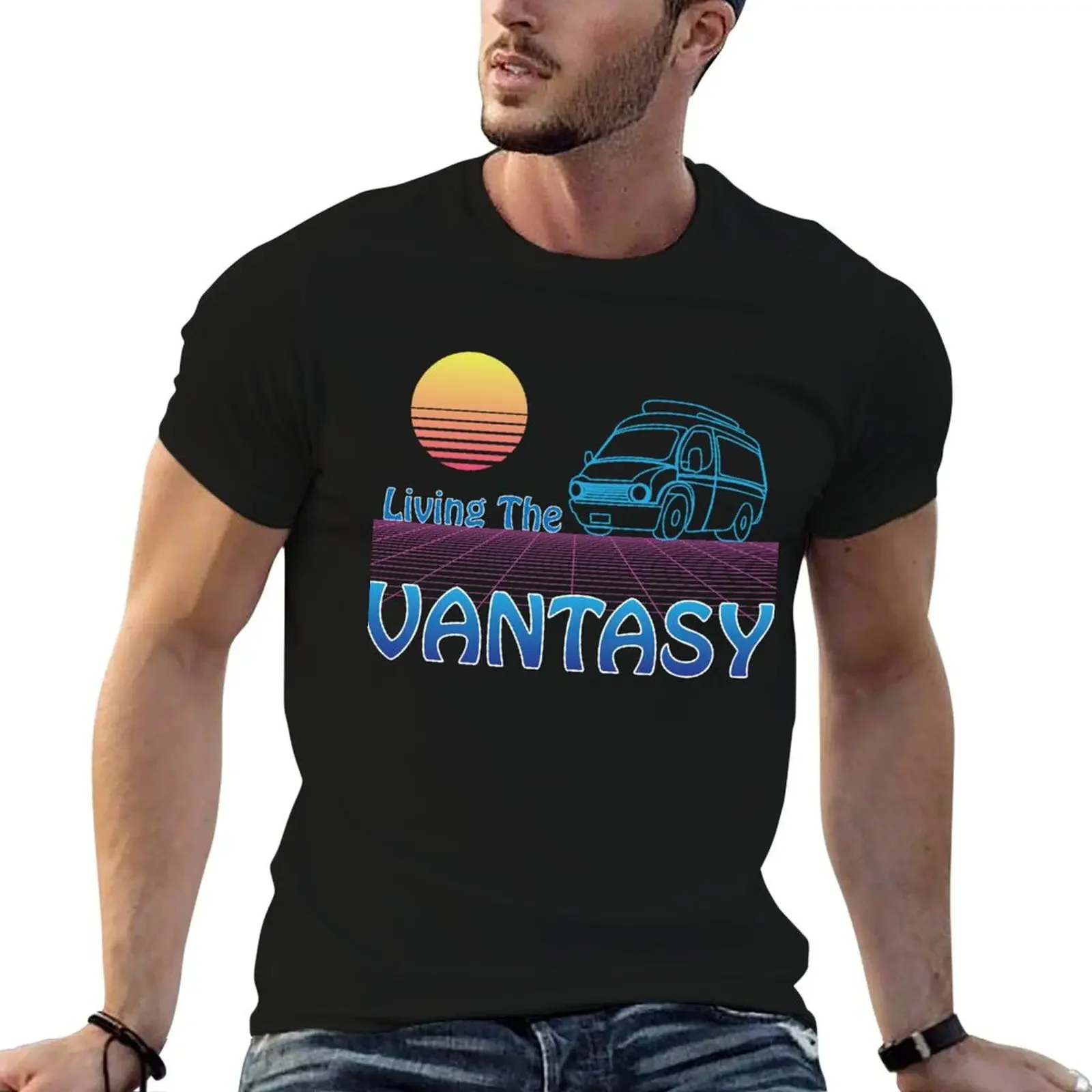 Vanlife Retro Living the Vantasy Blue Camper Van sunset T-Shirt fashion shirts man clothes T-shirts for men cotton
Vanlife Retro Living the Vantasy Blue Camper Van sunset T-Shirt fashion shirts man clothes T-shirts for men cotton
