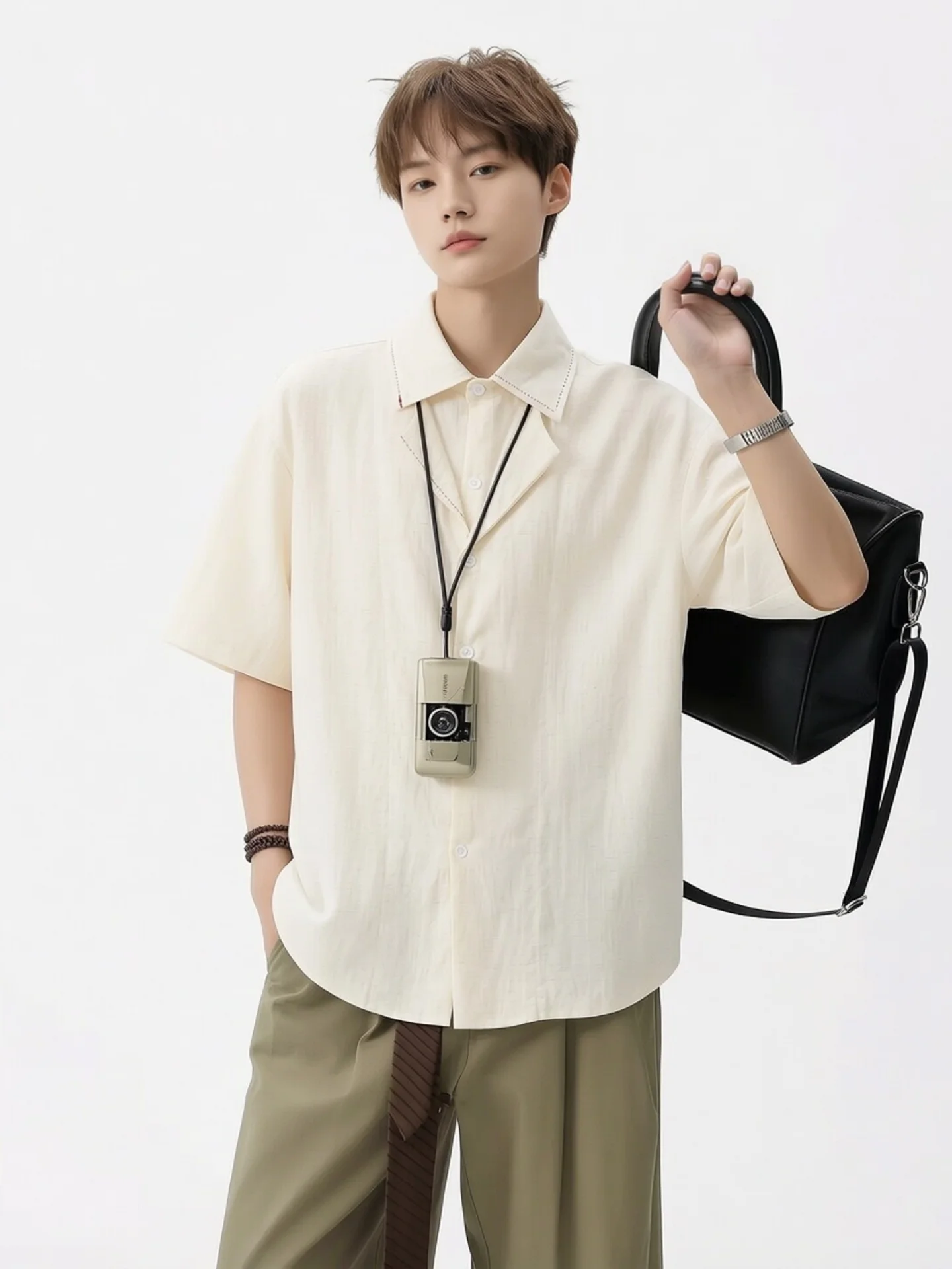 Casual Linen Shirt Short Sleeve Double Collar Breathable Retro Style Men's Loose Fit Shirt Youth Popular Summer Fashion
Casual Linen Shirt Short Sleeve Double Collar Breathable Retro Style Men's Loose Fit Shirt Youth Popular Summer Fashion