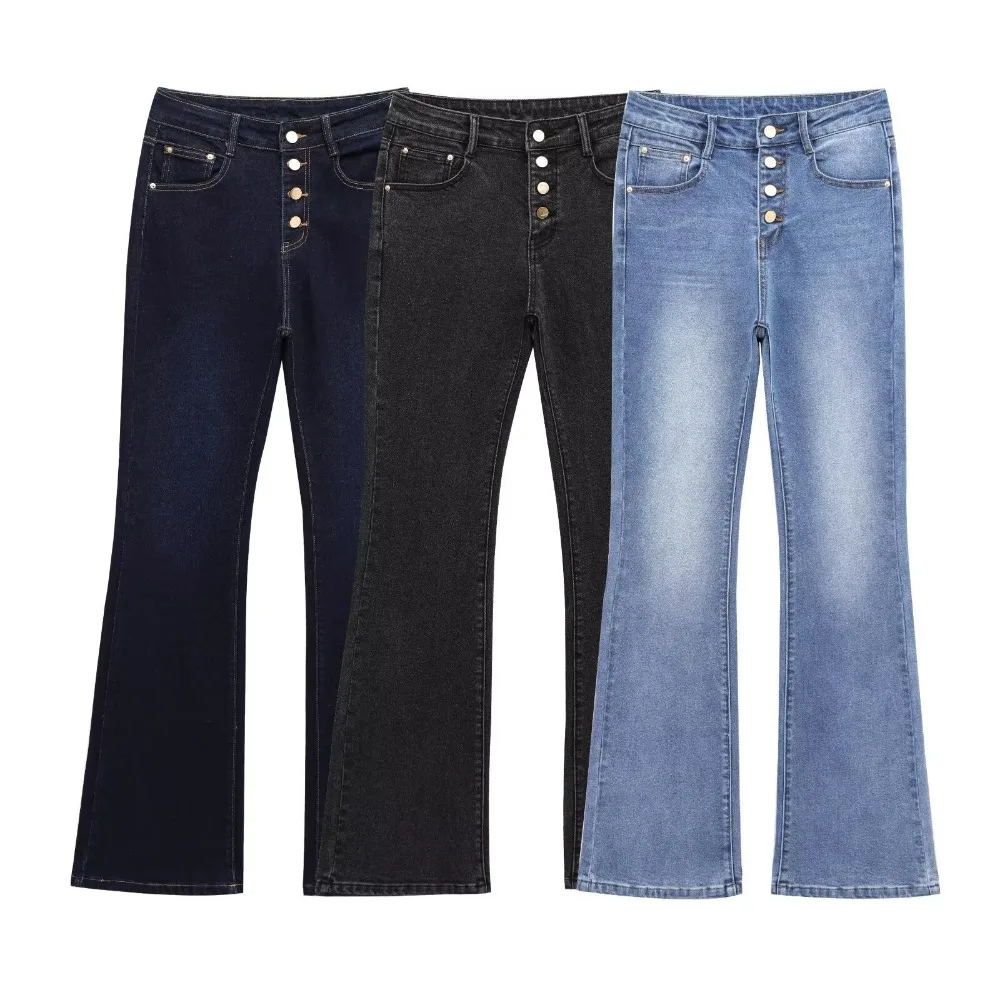 ZBZA Women's High Waist Denim Flared Pants Slim Fit Mid Stretch Buttoned Multiple Pockets Casual Jeans Spring Summer Chic Pants
ZBZA Women's High Waist Denim Flared Pants Slim Fit Mid Stretch Buttoned Multiple Pockets Casual Jeans Spring Summer Chic Pants