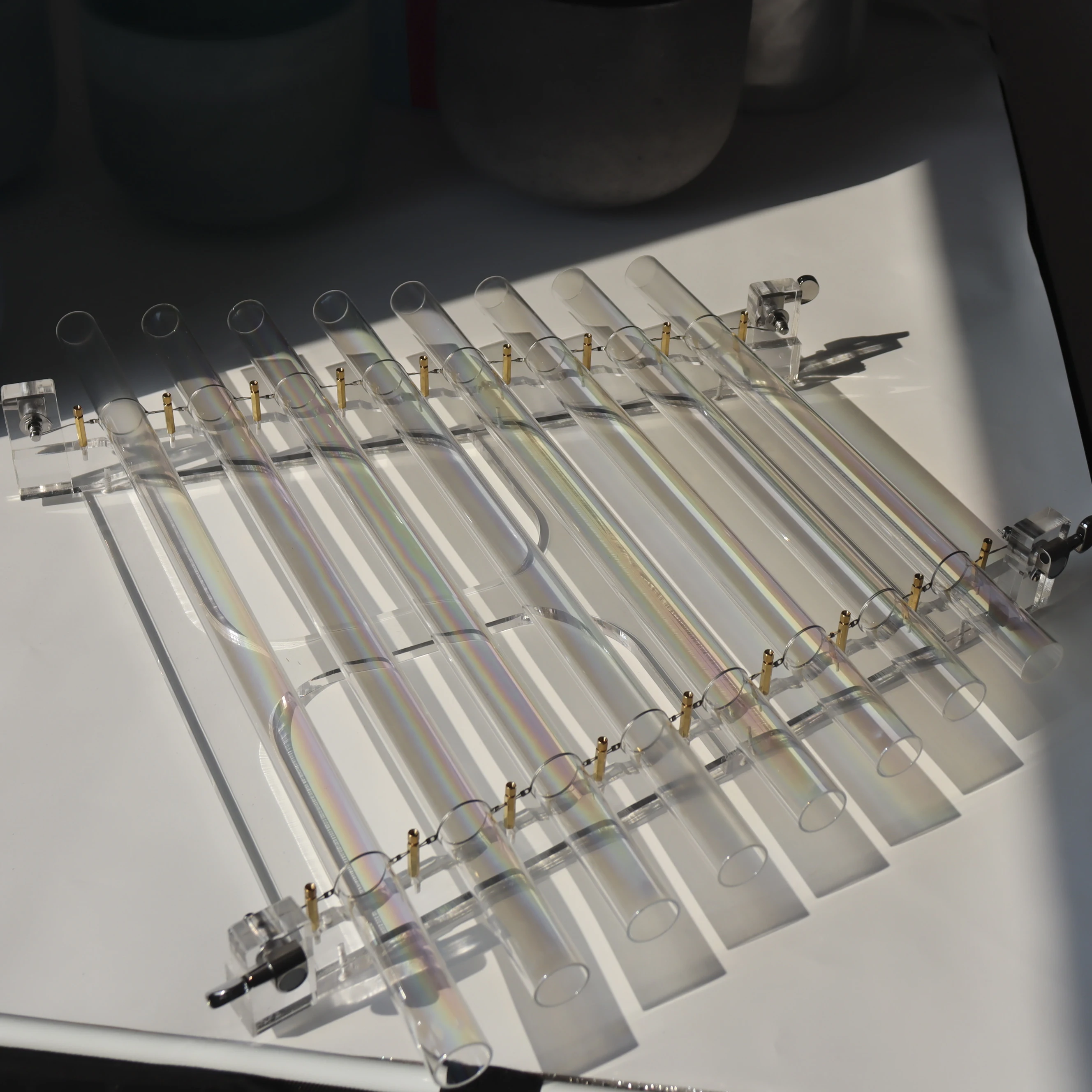 AMAZING Sound Cosmic Light Quartz Crystal Singing Harp with Alumina Alloy Box, 440Hz, 432Hz, 8 Tubes
AMAZING Sound Cosmic Light Quartz Crystal Singing Harp with Alumina Alloy Box, 440Hz, 432Hz, 8 Tubes