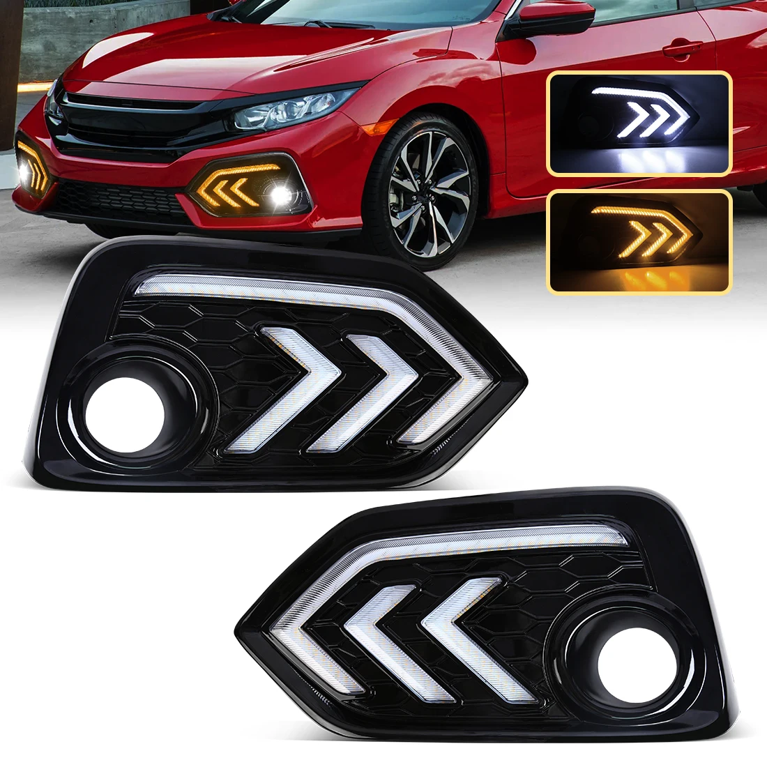 LED DRL Daytime Running Lights Driving Auto Car Accessories for Honda Civic Hatchback 2016 2017 2018 2019 2020 2021
LED DRL Daytime Running Lights Driving Auto Car Accessories for Honda Civic Hatchback 2016 2017 2018 2019 2020 2021