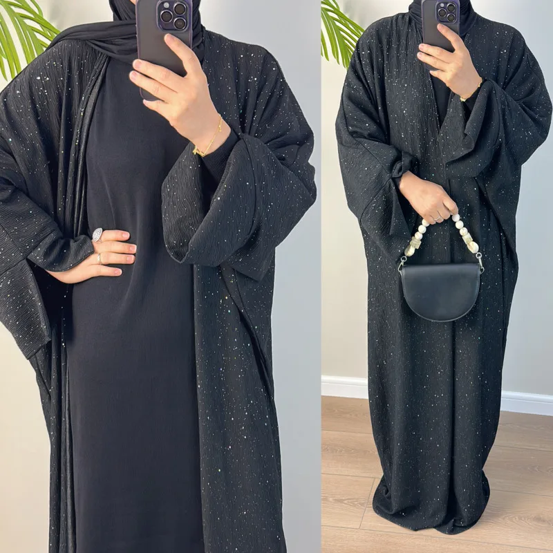 Saudi Black Women's Muslim Set 2024 Spring Leisure Star Loose Robe Solid Color Long Sleeved Open Front Festival Party Dress Robe
Saudi Black Women's Muslim Set 2024 Spring Leisure Star Loose Robe Solid Color Long Sleeved Open Front Festival Party Dress Robe