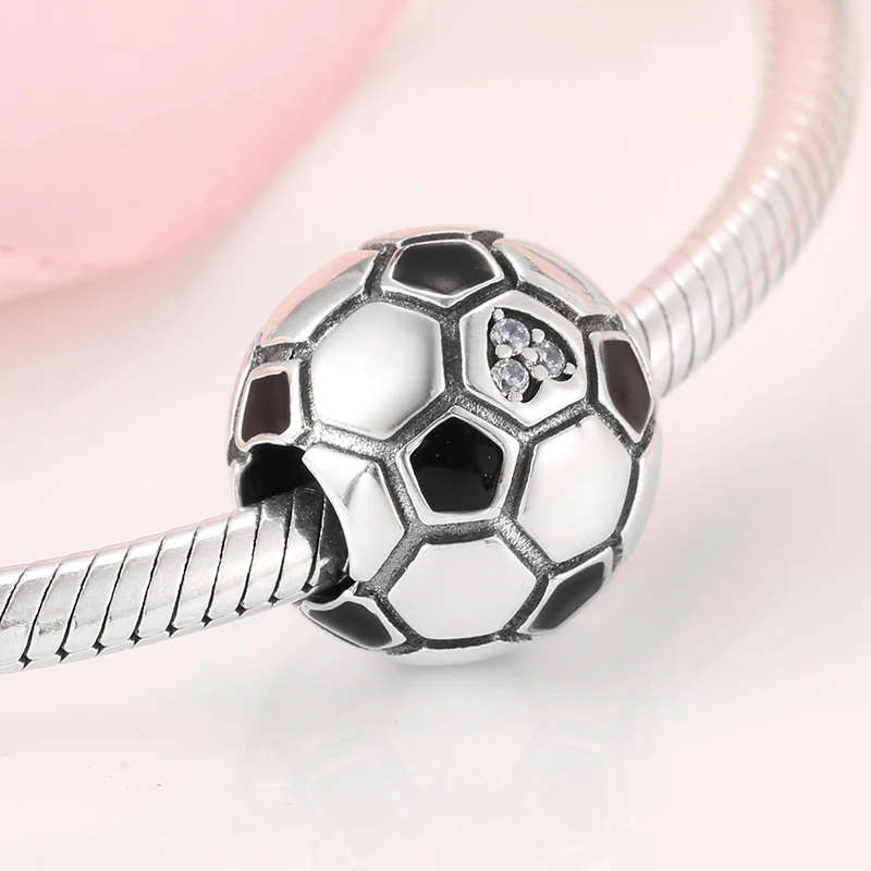 925 Sterling Silver Outdoor Sports Soccer Black Pendant Charm Bead Fit Original Bracelet DIY Accessories
925 Sterling Silver Outdoor Sports Soccer Black Pendant Charm Bead Fit Original Bracelet DIY Accessories