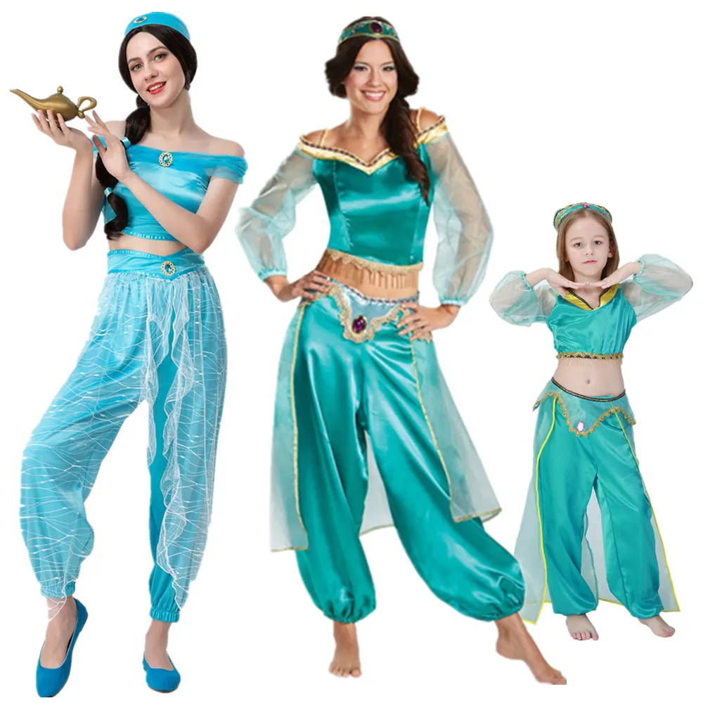 Women Girl Sexy Goddess GENIE Jasmine Princess Dress Purim Halloween Costume Adult Kids Arabian Belly Dancer Cosplay Clothing
Women Girl Sexy Goddess GENIE Jasmine Princess Dress Purim Halloween Costume Adult Kids Arabian Belly Dancer Cosplay Clothing