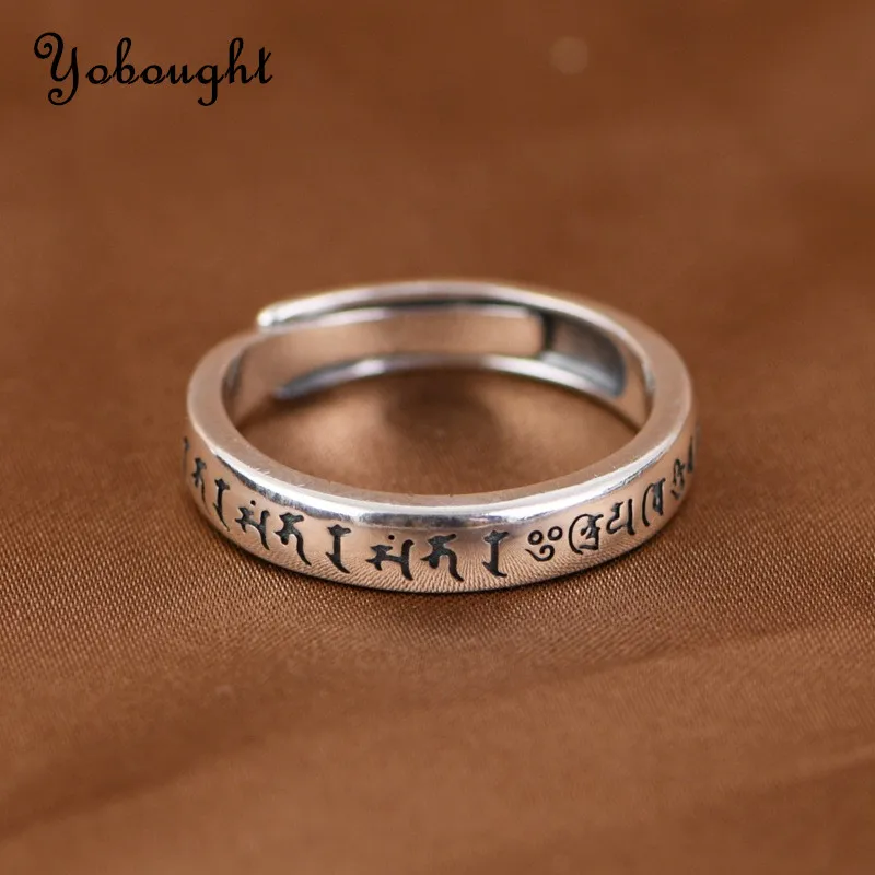 S925 Sterling Silver Ring Retro Simple Plain Ring Sanskrit Large Random Opening Ring Men's and Women's Silver Jewelry
S925 Sterling Silver Ring Retro Simple Plain Ring Sanskrit Large Random Opening Ring Men's and Women's Silver Jewelry