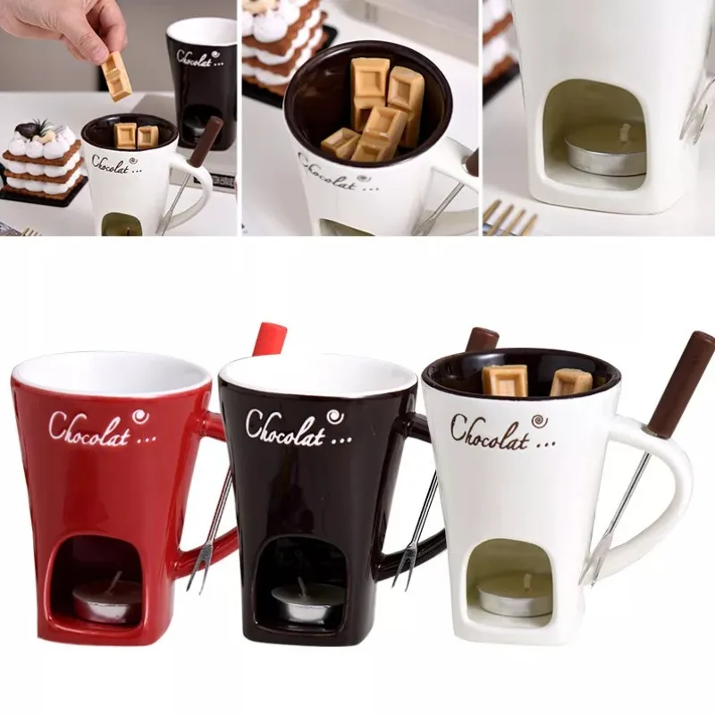 Chocolate Fondue Mugs Household Ceramic High Temperature Resistant Cheese Cheese Ice Cream Melting Cup Coffee Cup with Fork
Chocolate Fondue Mugs Household Ceramic High Temperature Resistant Cheese Cheese Ice Cream Melting Cup Coffee Cup with Fork
