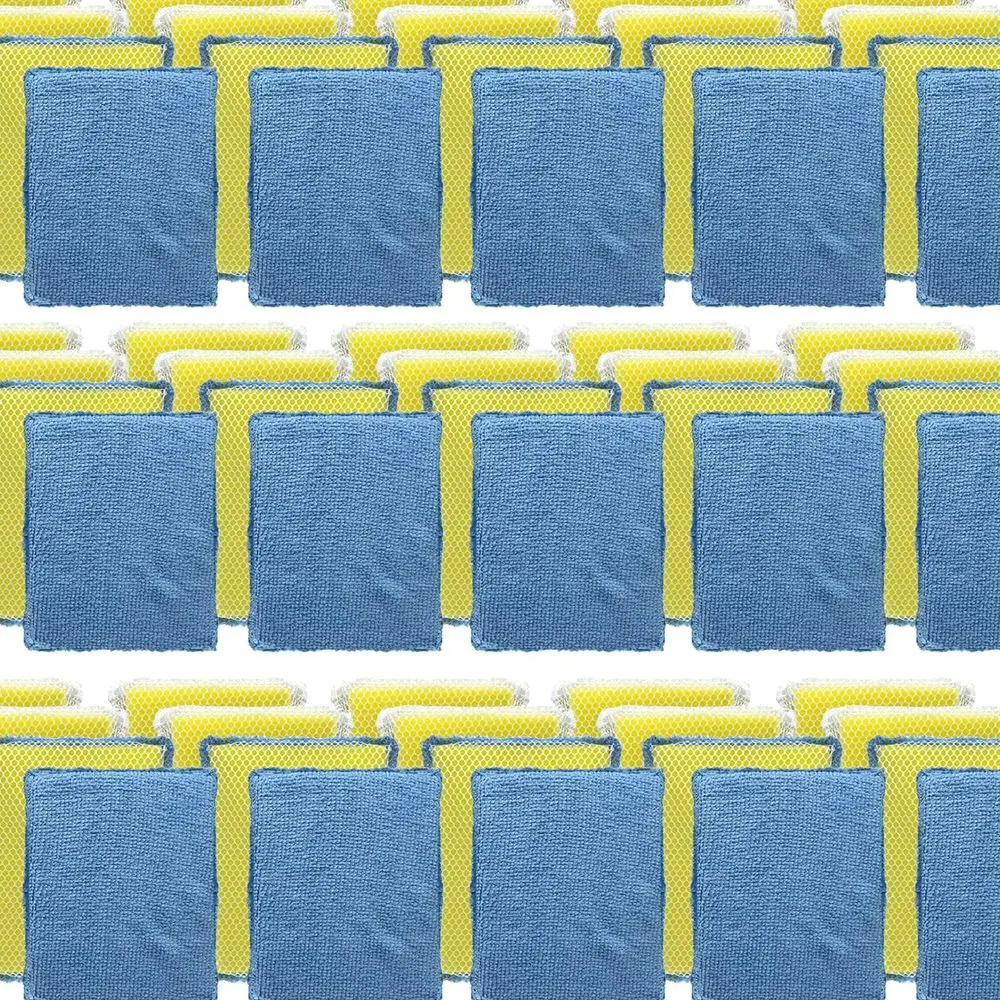 288-Piece Dual-Sided Sponge Set: 144 Non-Scratch Pads & 144 Microfiber Net Combos
288-Piece Dual-Sided Sponge Set: 144 Non-Scratch Pads & 144 Microfiber Net Combos