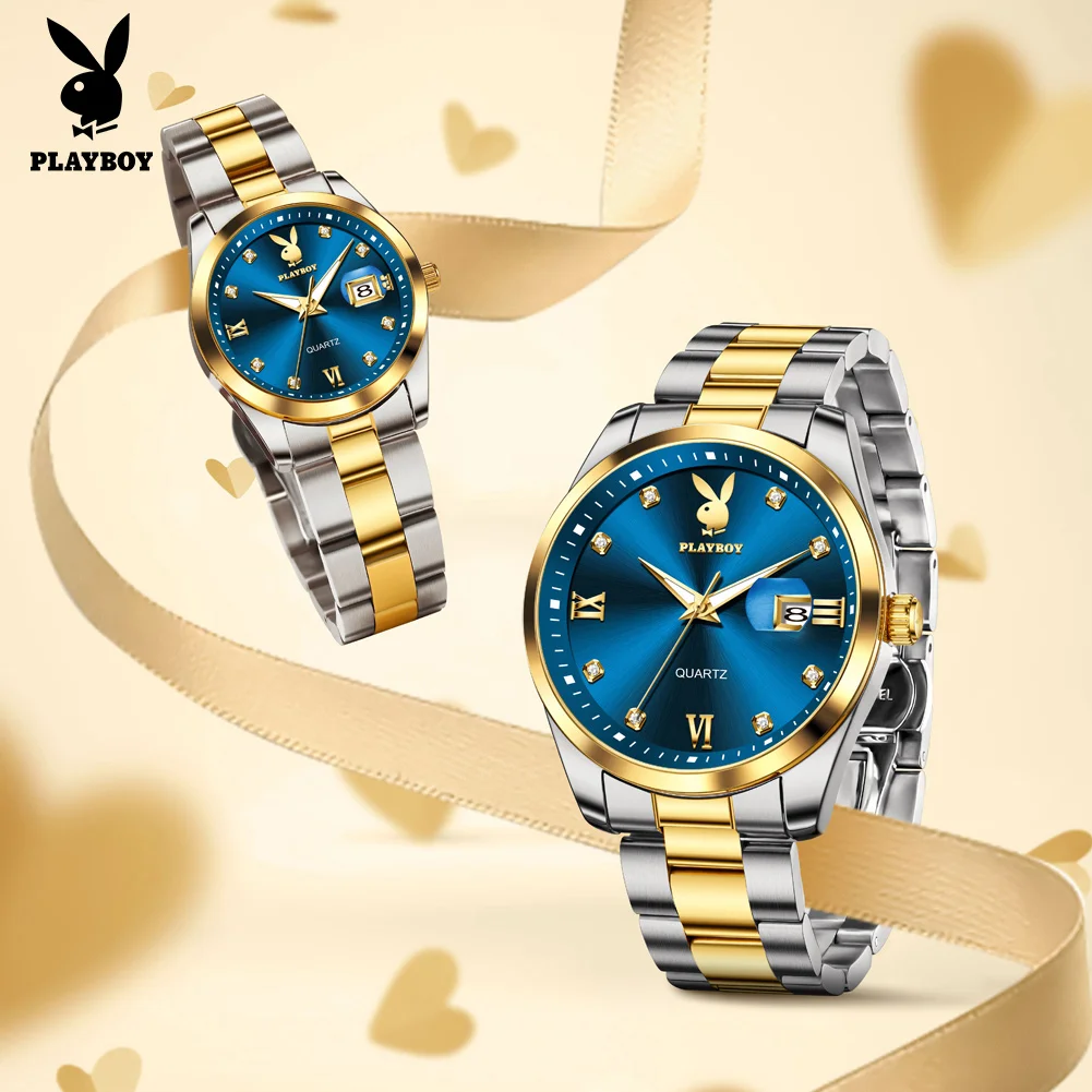 PLAYBOY Couple's Watches Quartz Wristwatches Original Classic Date Waterproof Luminous Watches For Couple's Reloj 3503
PLAYBOY Couple's Watches Quartz Wristwatches Original Classic Date Waterproof Luminous Watches For Couple's Reloj 3503