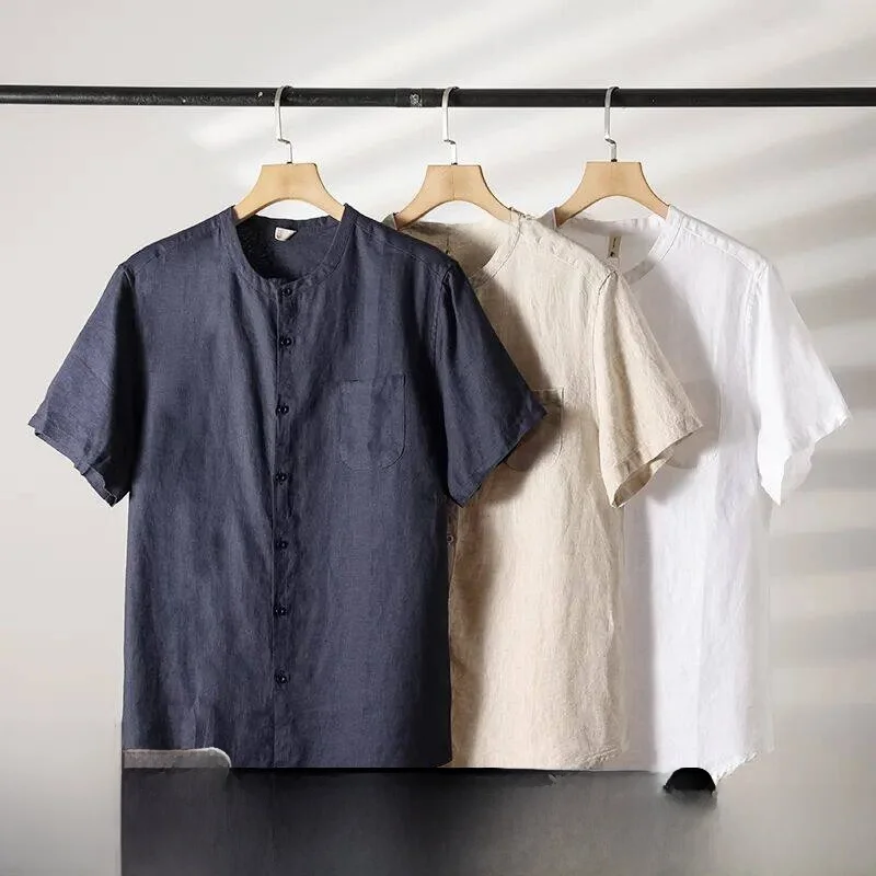 Natural Pure Linen Breathable Short Sleeve Shirt Comfortable Summer Clothing Men's Casual Style Standard Fit Linen Shirt
Natural Pure Linen Breathable Short Sleeve Shirt Comfortable Summer Clothing Men's Casual Style Standard Fit Linen Shirt