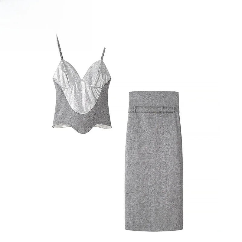Sexy Fashionable Versatile Women's RS New Style Set with Strap Vest And Halter Skirt Autumn Spring Summer Suitable for Ladies
Sexy Fashionable Versatile Women's RS New Style Set with Strap Vest And Halter Skirt Autumn Spring Summer Suitable for Ladies