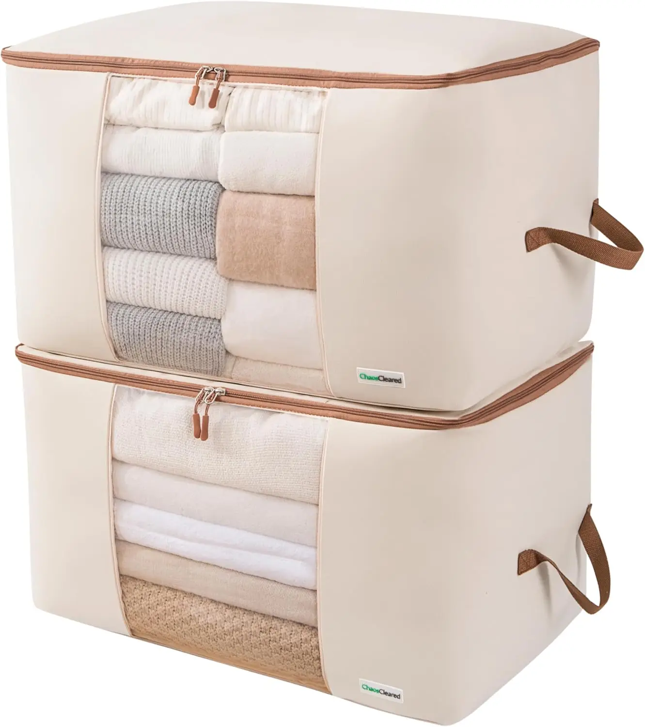 Canvas Storage Bags 2-Pack, Clear Window, Moth-Proof, Foldable for Comforters
Canvas Storage Bags 2-Pack, Clear Window, Moth-Proof, Foldable for Comforters