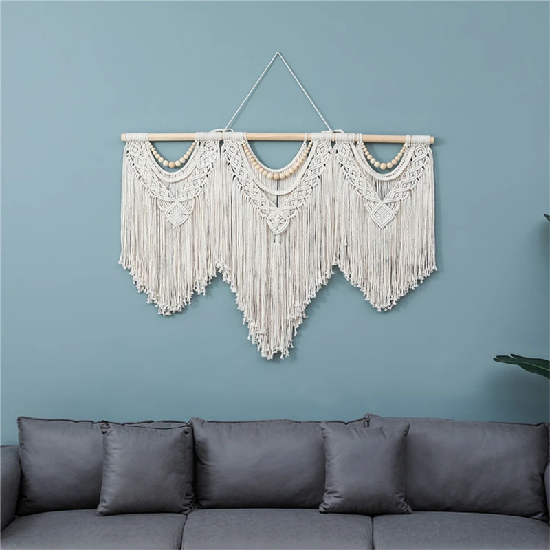 Large Macrame Wall Hanging Tapestry Hand Weaving With Wood Beads For Curtain Wedding Background Decoration Living Room Decor
Large Macrame Wall Hanging Tapestry Hand Weaving With Wood Beads For Curtain Wedding Background Decoration Living Room Decor
