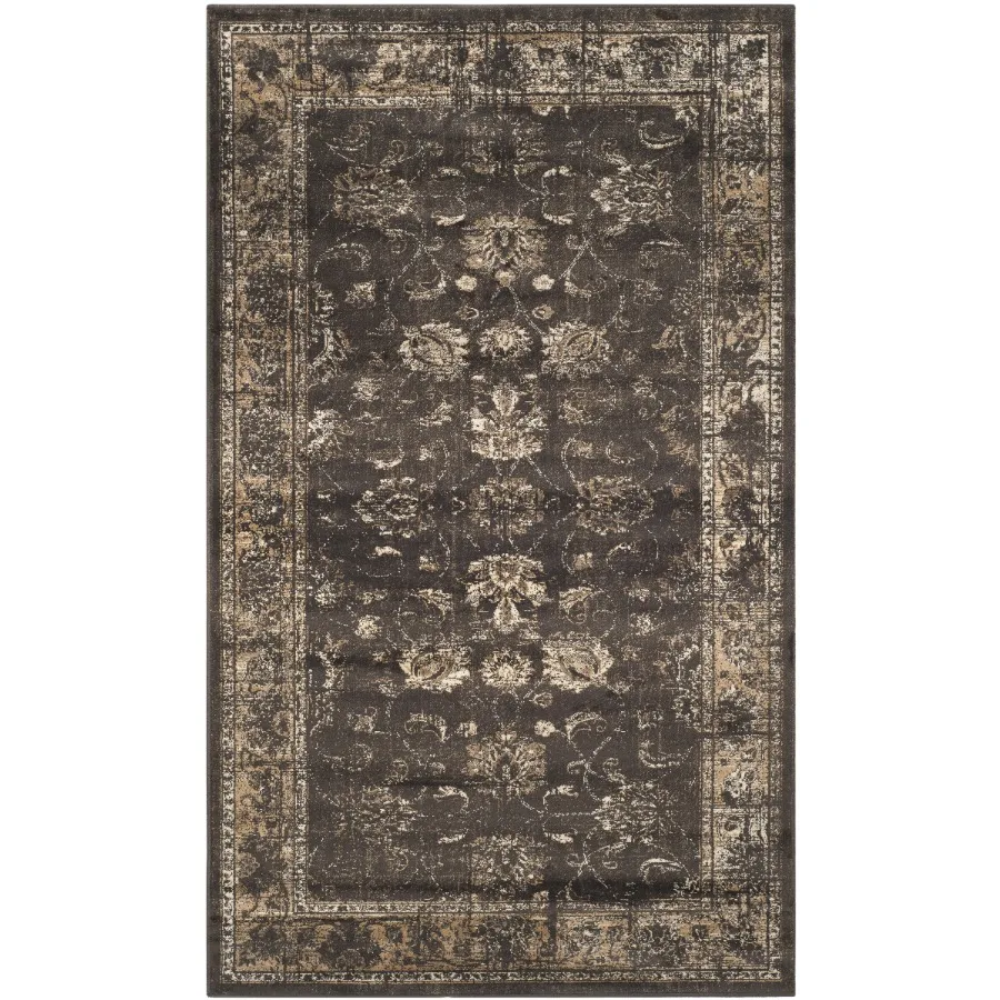 Vintage Bordered Area Rug for Living Room and Bedroom Soft Anthracite 2'7 x 4'
Vintage Bordered Area Rug for Living Room and Bedroom Soft Anthracite 2'7 x 4'