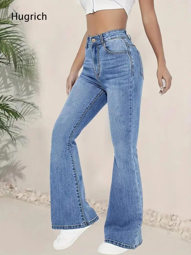 Medium Blue Washed Vintage Bootcut Jeans Women High Waist Single Button Front Zip Loose Straight Leg Casual Long Pants
Medium Blue Washed Vintage Bootcut Jeans Women High Waist Single Button Front Zip Loose Straight Leg Casual Long Pants