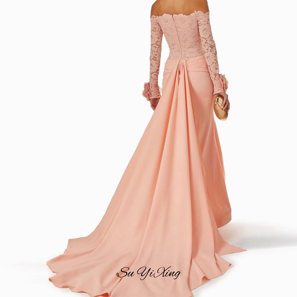 Handmade Flower Mermaid Party Dress Luxury Applique Lace Evening Dress Classic Customized Boat Neck Long Sleeves Celebrity Gowns
Handmade Flower Mermaid Party Dress Luxury Applique Lace Evening Dress Classic Customized Boat Neck Long Sleeves Celebrity Gowns