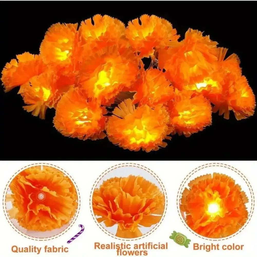 Mexican Style Halloween Marigold Led Lights Warm Light Creative Artificial Flowers String Lights Festive Atmosphere Orange
Mexican Style Halloween Marigold Led Lights Warm Light Creative Artificial Flowers String Lights Festive Atmosphere Orange