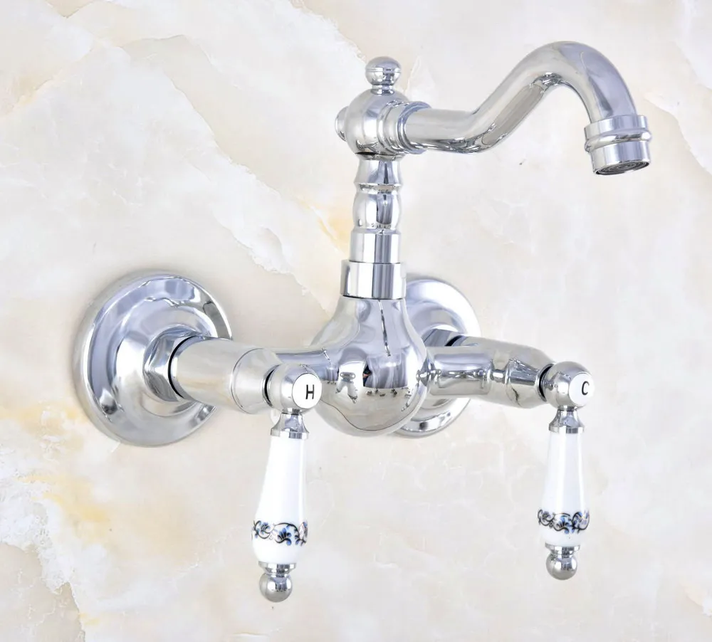 Chrome Brass Double Handle Dual Hole Wall Mount Basin Faucet Swivel Spout Kitchen Bathroom Sink Cold And Hot Mixer Tap 2nf571
Chrome Brass Double Handle Dual Hole Wall Mount Basin Faucet Swivel Spout Kitchen Bathroom Sink Cold And Hot Mixer Tap 2nf571