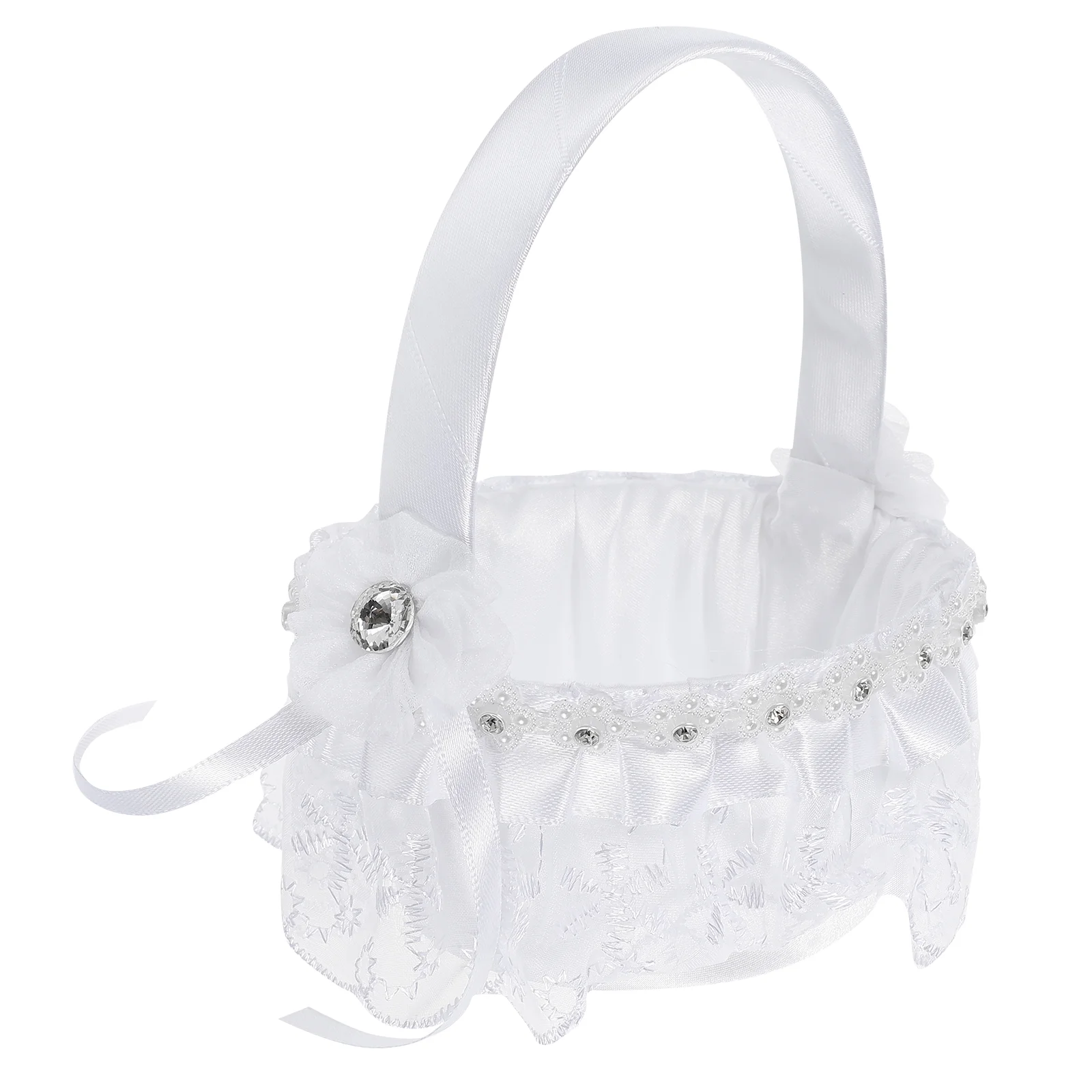 Flower Basket Woven with Handle Lace Sprinkle Flowers Fabric for Wedding Baskets Girl
Flower Basket Woven with Handle Lace Sprinkle Flowers Fabric for Wedding Baskets Girl