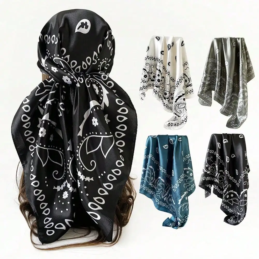 Classic cashew silk scarf 90cm * 90cm, new headscarf shawl, printed square scarf, silk scarf, smooth fabric, headscarf, binding bag, decorative silk scarf and scarf for daily use
Classic cashew silk scarf 90cm * 90cm, new headscarf shawl, printed square scarf, silk scarf, smooth fabric, headscarf, binding bag, decorative silk scarf and scarf for daily use