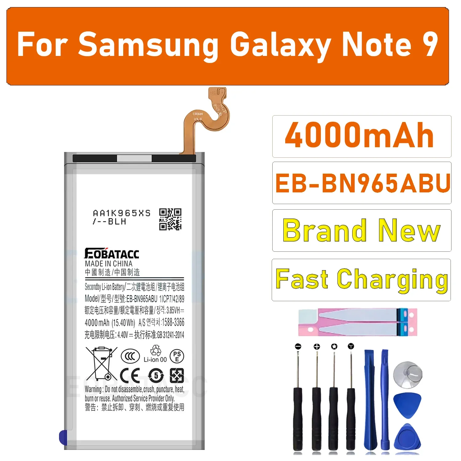 EOBATACC New 100% Original Battery EB-BN965ABU For Samsung Galaxy Note 9 Batteries + Tools
EOBATACC New 100% Original Battery EB-BN965ABU For Samsung Galaxy Note 9 Batteries + Tools