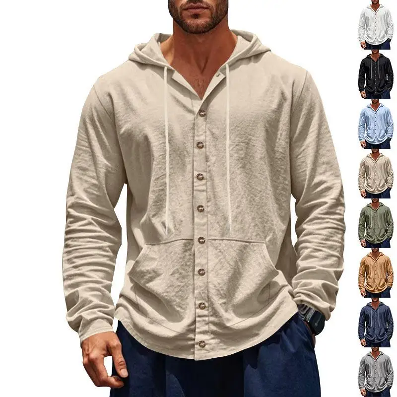 Loose Men's Shirt Linen Long Sleeve Beach Casual Simple Hat Cross-Border Spring Autumn American Style Male Shirt Linen Casual
Loose Men's Shirt Linen Long Sleeve Beach Casual Simple Hat Cross-Border Spring Autumn American Style Male Shirt Linen Casual