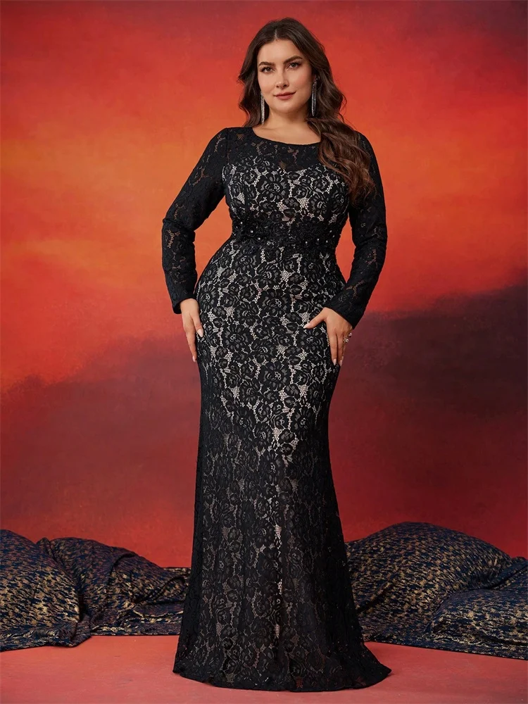 XUIBOL Plus Size Elegant Long Sleeves Evening Dresses Women Mermaid Formal Wedding Party Maxi Prom Cocktail Dress Gown
XUIBOL Plus Size Elegant Long Sleeves Evening Dresses Women Mermaid Formal Wedding Party Maxi Prom Cocktail Dress Gown