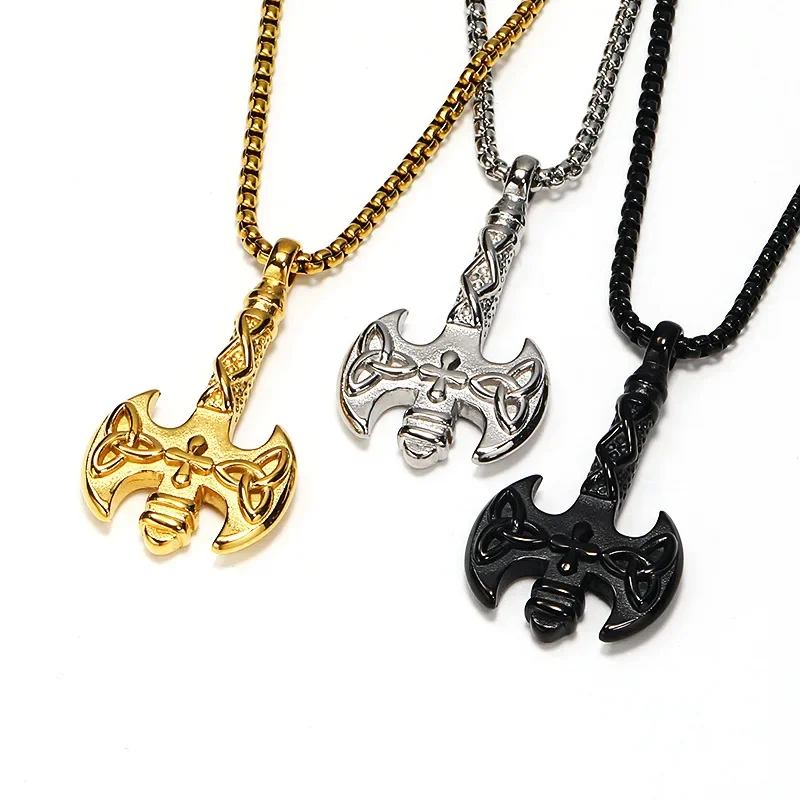 CHUANGCHENG Hip-hop Viking Punk Personalized Battleaxe Stainless Steel Pendant Men's Necklace Chain
CHUANGCHENG Hip-hop Viking Punk Personalized Battleaxe Stainless Steel Pendant Men's Necklace Chain