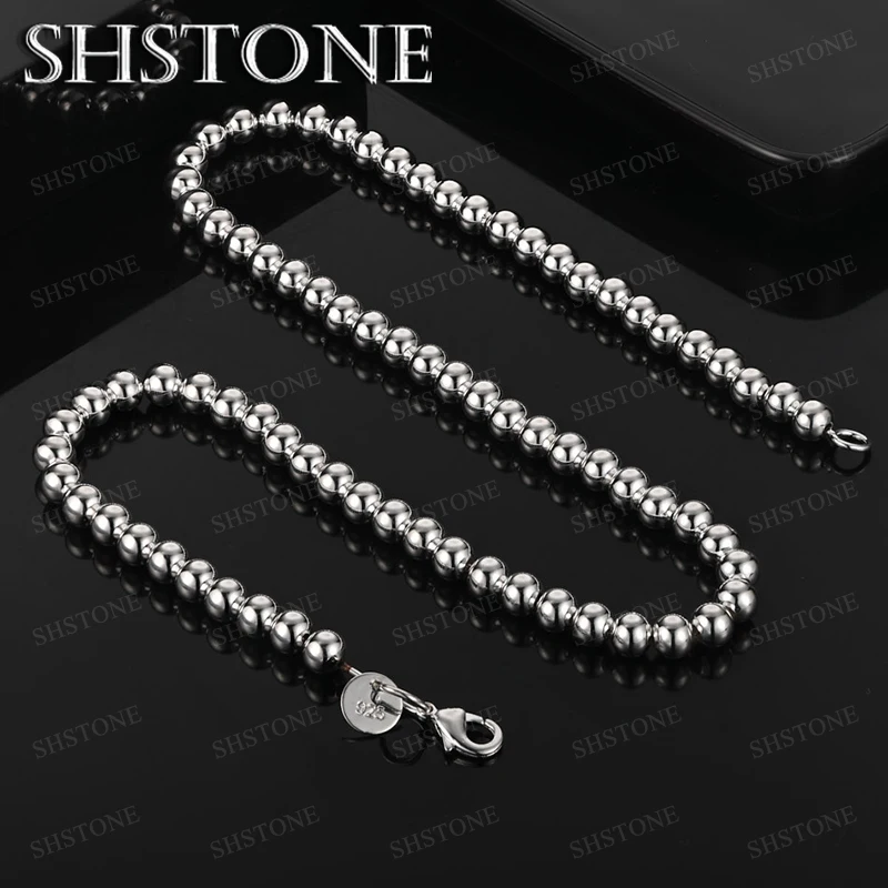 Fine Jewelry 925 Sterling Silver Necklace Beads Chain For Women Wedding Banquet Party Fashion Popular Jewelry Gifts Accessories
Fine Jewelry 925 Sterling Silver Necklace Beads Chain For Women Wedding Banquet Party Fashion Popular Jewelry Gifts Accessories