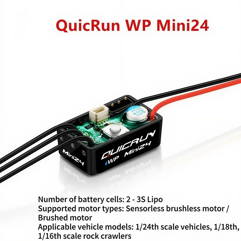 Hobbywing QuicRun WP Mini24 Brushless Motor ESC Power System Combo – Compatible with 1/24, 1/18, 1/16 RC Rock Crawlers
Hobbywing QuicRun WP Mini24 Brushless Motor ESC Power System Combo – Compatible with 1/24, 1/18, 1/16 RC Rock Crawlers