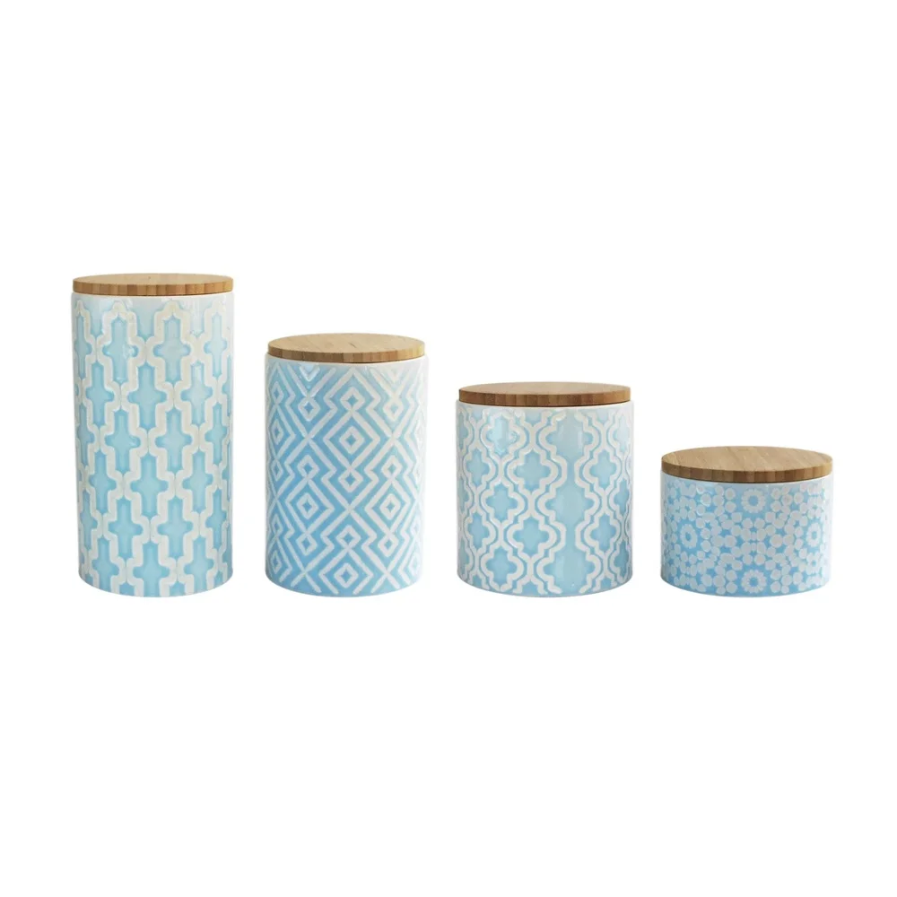 Round Ceramic Canister Set of 4 with Airtight Lids Dry Food Storage Antique Design Kitchen Organization Decor
Round Ceramic Canister Set of 4 with Airtight Lids Dry Food Storage Antique Design Kitchen Organization Decor