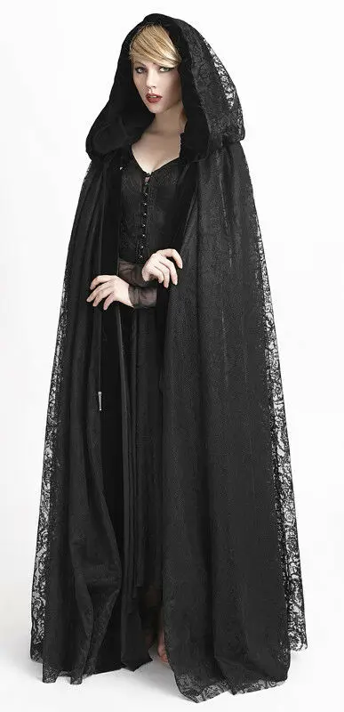 Halloween Witch Costume Double Layered Black Lace Veil with Hood for Women Stage Performance Coat Ethnic Fashion Trend
Halloween Witch Costume Double Layered Black Lace Veil with Hood for Women Stage Performance Coat Ethnic Fashion Trend