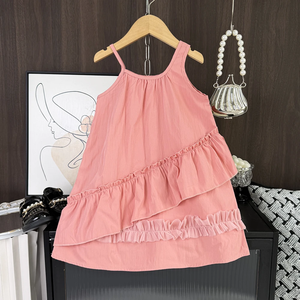 Summer Pink Asymmetric Shoulder Strap Sleeveless Birthday Dress Baby Girl Fashion Ruffle Princess Dresses Casual Kids Clothes
Summer Pink Asymmetric Shoulder Strap Sleeveless Birthday Dress Baby Girl Fashion Ruffle Princess Dresses Casual Kids Clothes