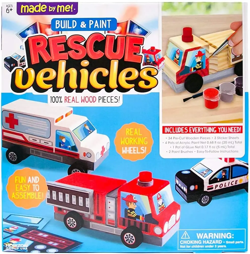DIY Wooden Rescue Vehicles Craft Kit - Build & Paint 3 Toys
DIY Wooden Rescue Vehicles Craft Kit - Build & Paint 3 Toys