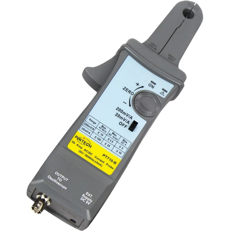 PINTECH PT710-B (500KHz,50A) AC/DC Current Probe for Digital Multimeter 2 Range 20mV/A:200mV
PINTECH PT710-B (500KHz,50A) AC/DC Current Probe for Digital Multimeter 2 Range 20mV/A:200mV