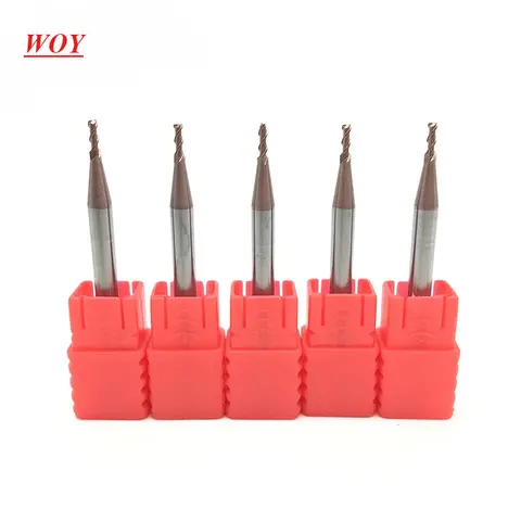 WOY 2Flutes HRC55 End mill 1.0*4D*50L 1PCS 5PCS 10PCS Tungsten Steel Soild Carbide Endmills cutting tool CNC maching