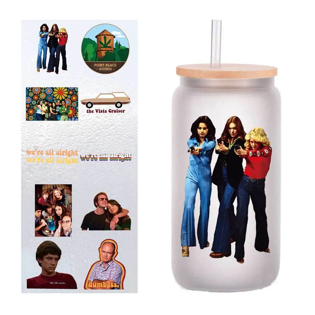10 sheets/pack of four-inch cartoon retro 70s show UV transfer stickers crystal label glass glass sticker customization
10 sheets/pack of four-inch cartoon retro 70s show UV transfer stickers crystal label glass glass sticker customization