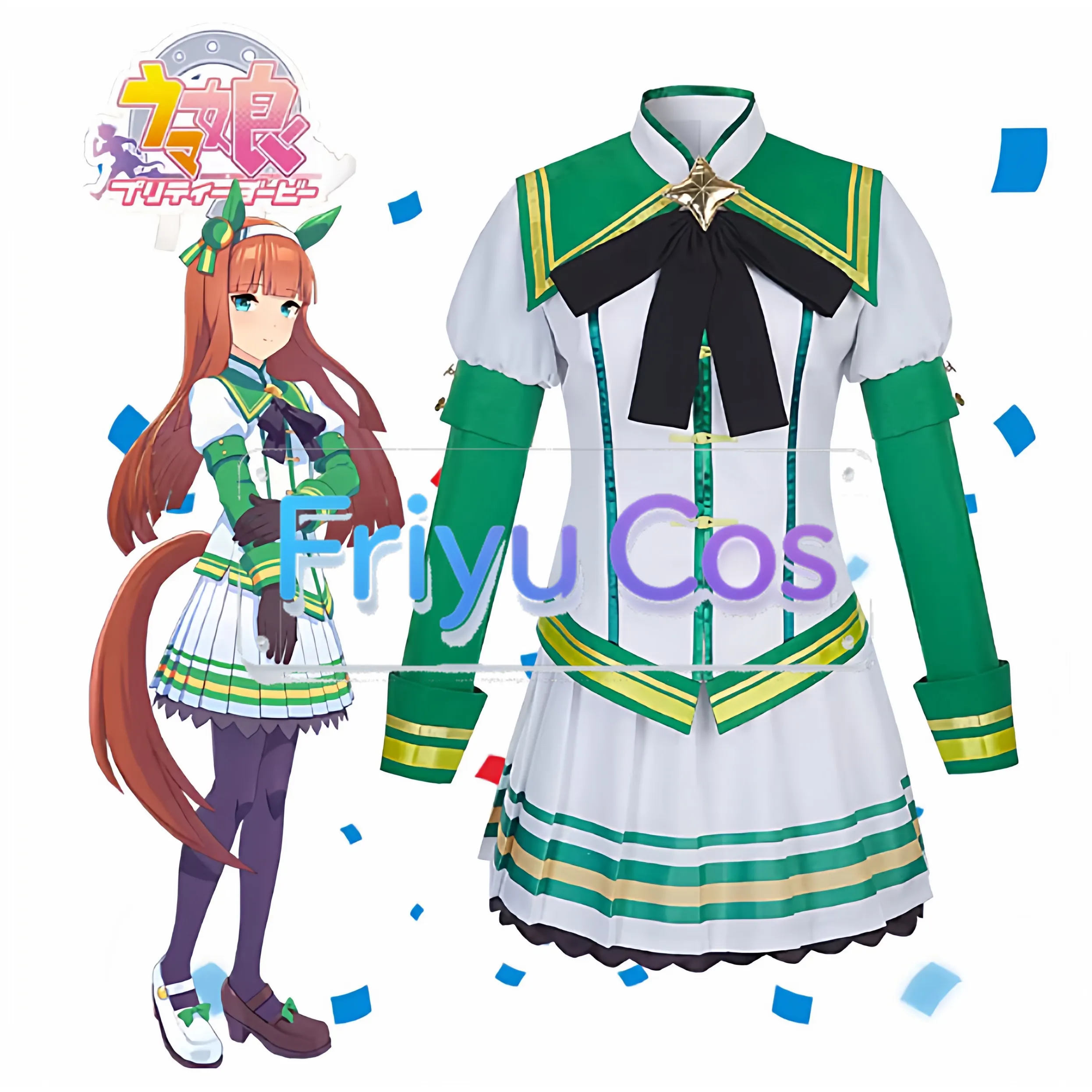 Anime Uma Musume Pretty Derby Silence Suzuka Race Outfit Cosplay Full Set Customized Halloween costumes
Anime Uma Musume Pretty Derby Silence Suzuka Race Outfit Cosplay Full Set Customized Halloween costumes