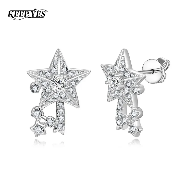 KEEP YES Total 0.36ct Moissanite Star Stud Earrings 925 Sterling Silver Diamond Earring for Women 18K Gold Plated Fine Jewelry
KEEP YES Total 0.36ct Moissanite Star Stud Earrings 925 Sterling Silver Diamond Earring for Women 18K Gold Plated Fine Jewelry