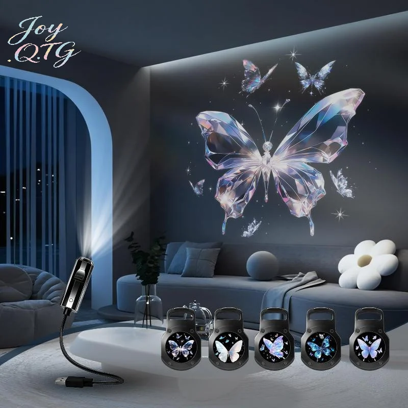 LED USB Butterfly Projector Light With 5pcs Projection Patterns Ceiling Decorative Atmosphere Night Light
LED USB Butterfly Projector Light With 5pcs Projection Patterns Ceiling Decorative Atmosphere Night Light