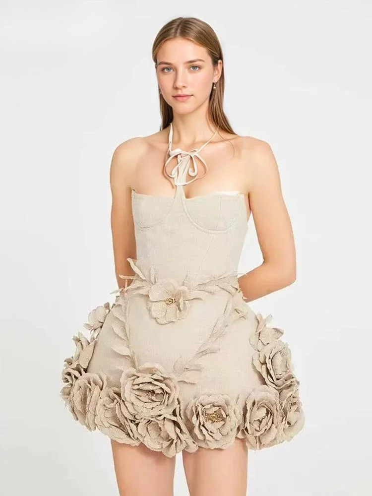 fashion solid color Three dimensional flowers strapless dress women's slim fit mini fluffy dresses summe H4NQ
fashion solid color Three dimensional flowers strapless dress women's slim fit mini fluffy dresses summe H4NQ