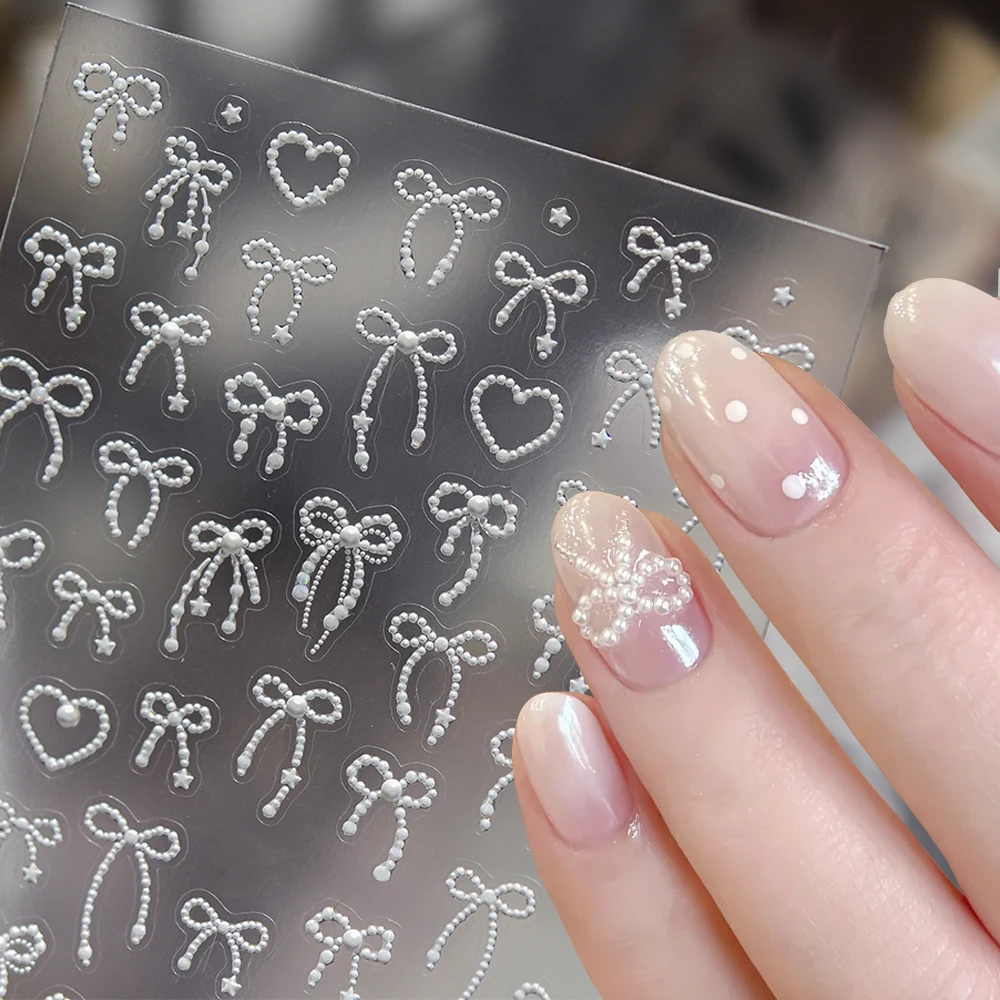5D Relief Lace Bowknot Pearl Nail Art Stickers White Hollow Ballet Bow Self-Adhesive Nail Art Stickers Organza Bow Manicure Deco
5D Relief Lace Bowknot Pearl Nail Art Stickers White Hollow Ballet Bow Self-Adhesive Nail Art Stickers Organza Bow Manicure Deco