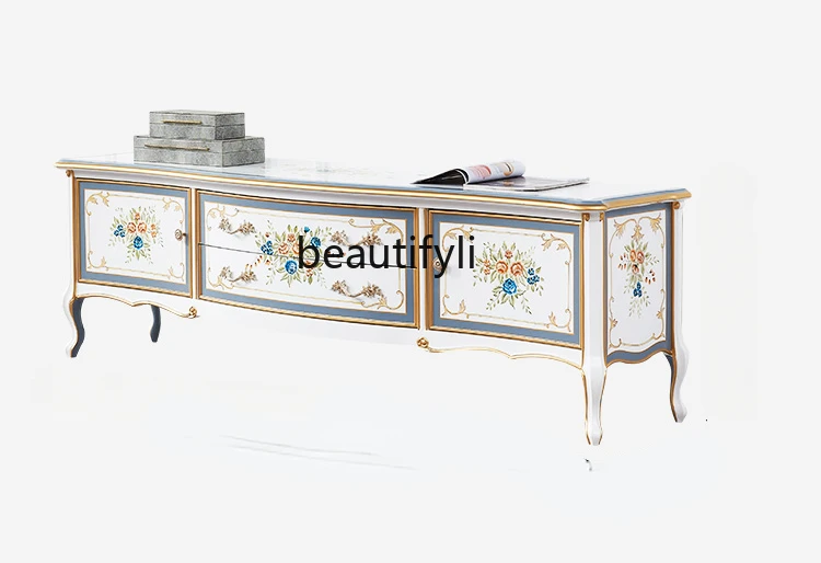 High-end European light luxury solid wood TV cabinet, French white painted living room modern and simple
High-end European light luxury solid wood TV cabinet, French white painted living room modern and simple
