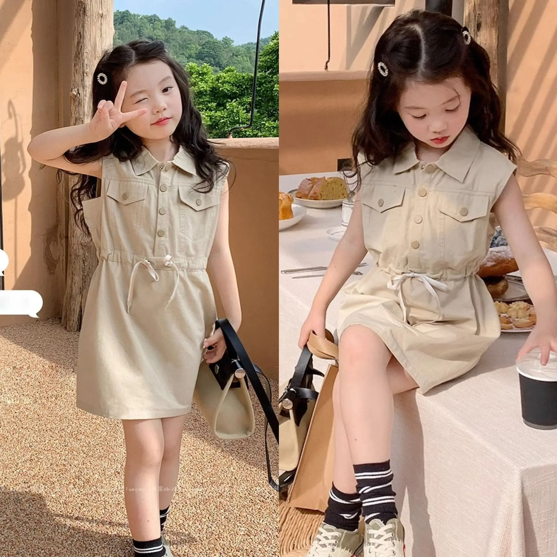 Girls' Dress Summer New Korean Version Fashionable Sleeveless Workwear Dress Vest Skirt for Children
Girls' Dress Summer New Korean Version Fashionable Sleeveless Workwear Dress Vest Skirt for Children
